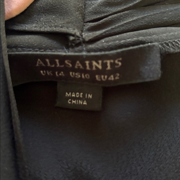 All Saints size 10 Elegant Black Sleeveless wrap Dress - Picture 5 of 6